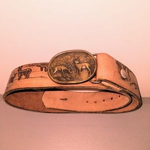 29"-34" men's Boys leather belt brass belt buckle